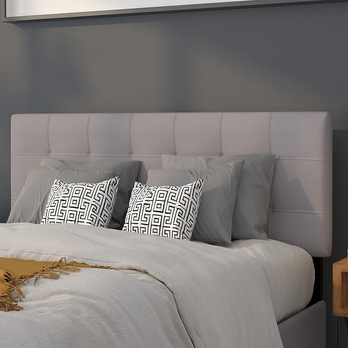 Flash Furniture Bedford Tufted Upholstered Full Size Headboard in Light Gray by FlashFurniture