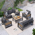 Aoxun Aluminum Patio Furniture Set, 7 Seats Luxury Metal Patio Furniture by Aoxun