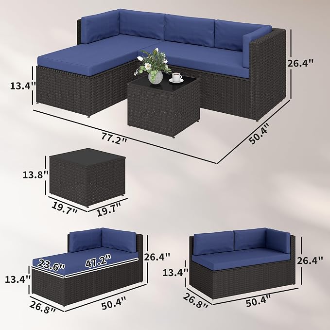 Outsunny 3 Piece Patio Furniture Set, Wicker Rattan Outdoor Patio Conversation - Image 7