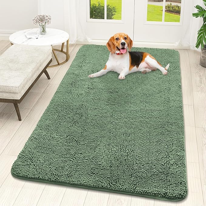 OLANLY Dog Door Mat for Muddy Paws 59x32, Absorbs Moisture and Dirt, Absorbent by OLANLY
