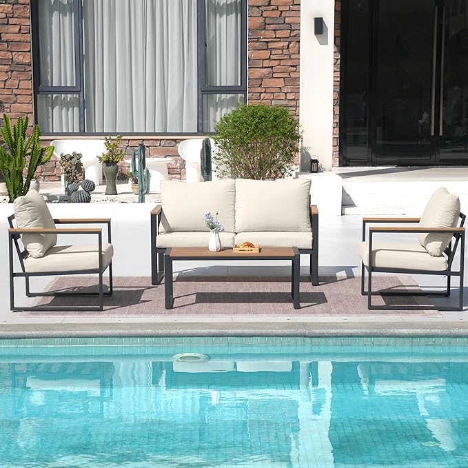 Patio Furniture Set, 4 Pieces Outdoor Patio Furniture - Image 6