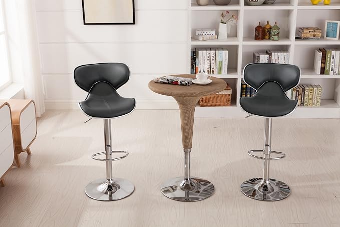 Roundhill Furniture Masaccio Cushioned Leatherette Upholstery Airlift Swivel - Image 6
