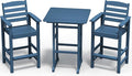 SERWALL Balcony Adirondack Chairs and Table 3 Pieces Set, Adirondack Bar Height by SERWALL