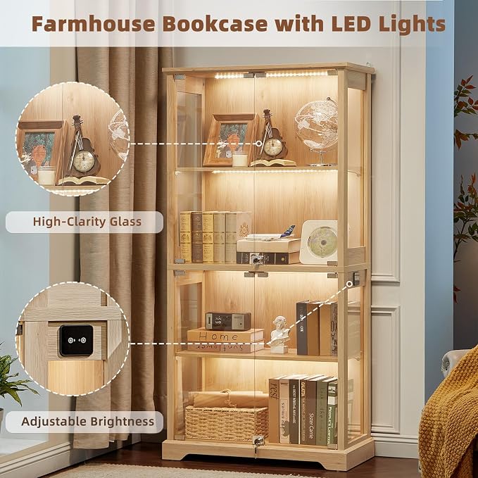 LELELINKY Farmhouse Display Cabinet - Image 7