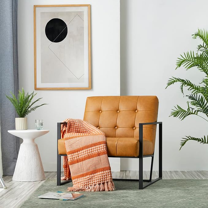 Glitzhome Mid Century Modern Accent Chairs Set of 2, Modern Living Room Chairs - Image 7