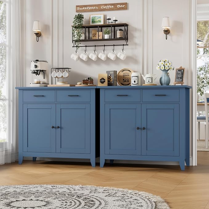HORSTORS Kitchen Storage Cabinet, Modern Farmhouse Buffet Cabinet - Image 4