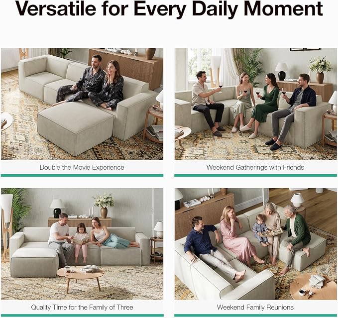 Novilla Modular Sectional Sofa, No Assembly Cloud Sectional Couch - Image 11