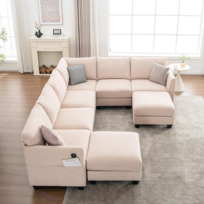 122.8" Large Sectional Couches for Living Room, 6 Seater L Shaped Modular - Image 9