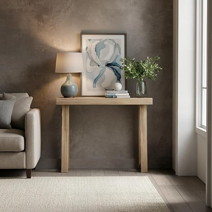 Plank+Beam Solid Wood Console Table, 36 Inch, Sofa Table, Narrow Entryway Table - Image 2