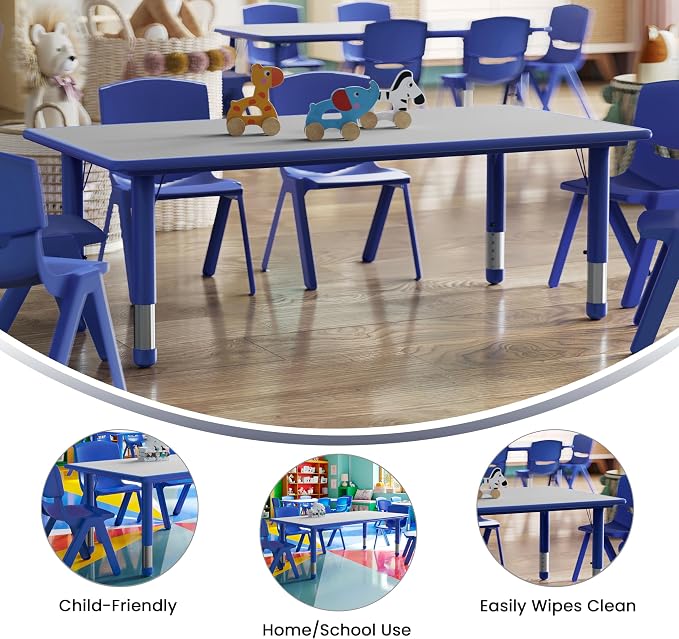 Flash Furniture Wren Adjustable Classroom Activity Table - Image 4