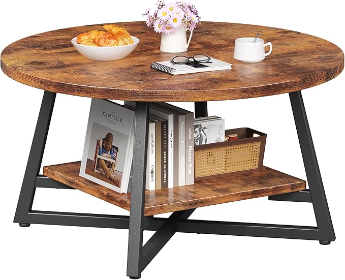 Round Coffee Table, Small Circle Coffee Table by Homeiju