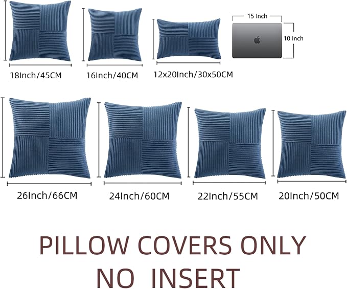Fancy Homi 2 Packs Dusty Blue Samll Decorative Throw Pillow Covers 14x14 Inch - Image 6