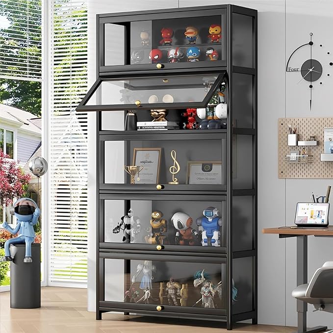 Display Cabinet with Acrylic Glass Doors 67.7'' Tall Curio Cabinet - Image 7