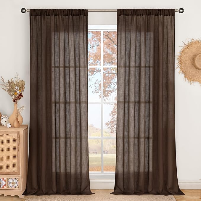 BGment Linen Curtains 90 Inch Length by BGment