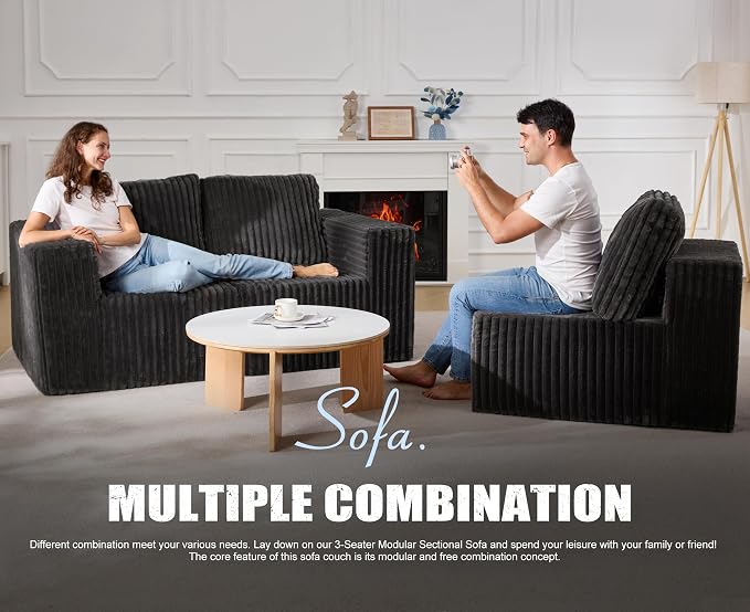 Modular Sectional Sofa 3-Seater Modular Couch - Image 7