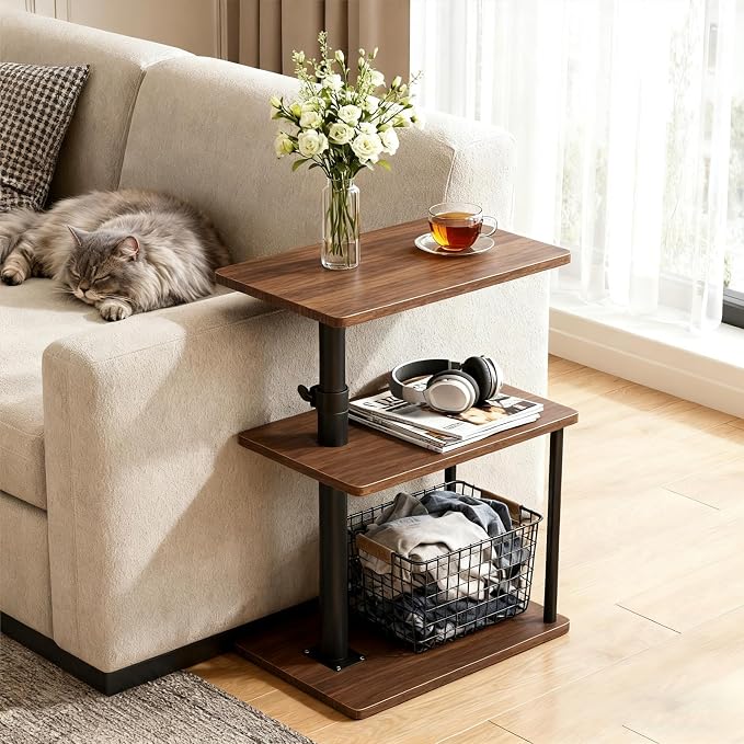 Faesun Swivel Side Table for Couch Arm, Adjustable C End Table for Recliner or - Image 7