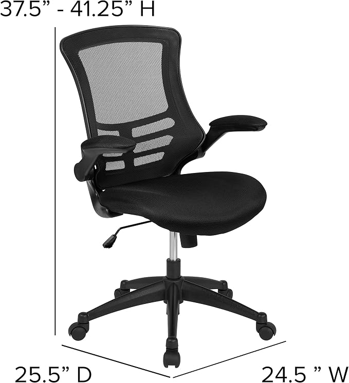 Flash Furniture Set of 4 Mid-Back Swivel Ergonomic Task Office Chairs - Image 2