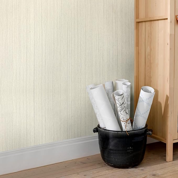 Grasscloth Peel and Stick Wallpaper Modern 15.7in x 118.1in Textured Linen - Image 5