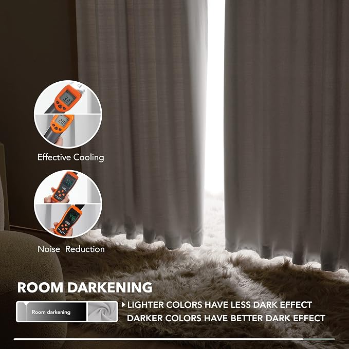 Deconovo Blackout Curtains Back Tab and Rod Pocket Thermal Insulated Curtain - Image 8