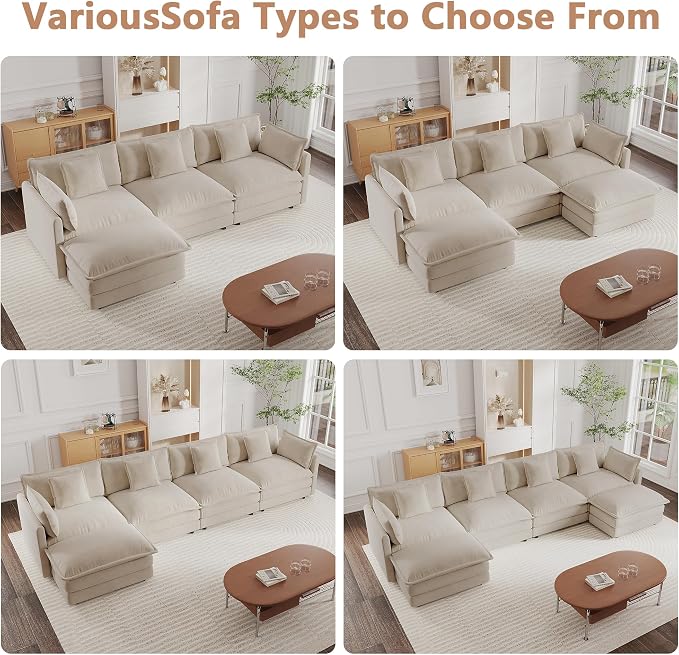 mikibama Luxury Oversized 3 Piece Sofa Set, 2 Pieces of 2 Seater and 1 Piece of - Image 7