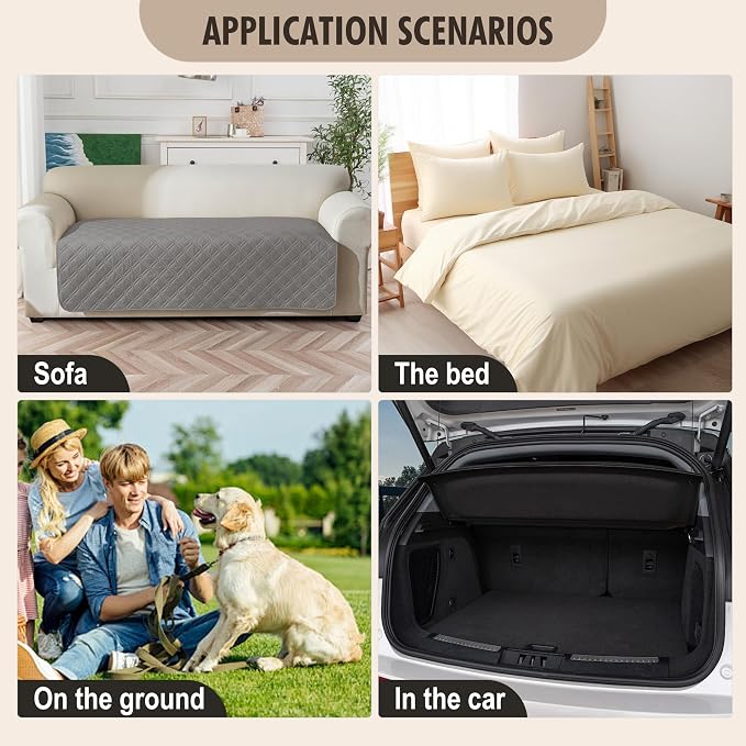 Genina Waterproof Couch Cover, Washable Anti-Slip 86.6 inch Sofa Covers - Image 6