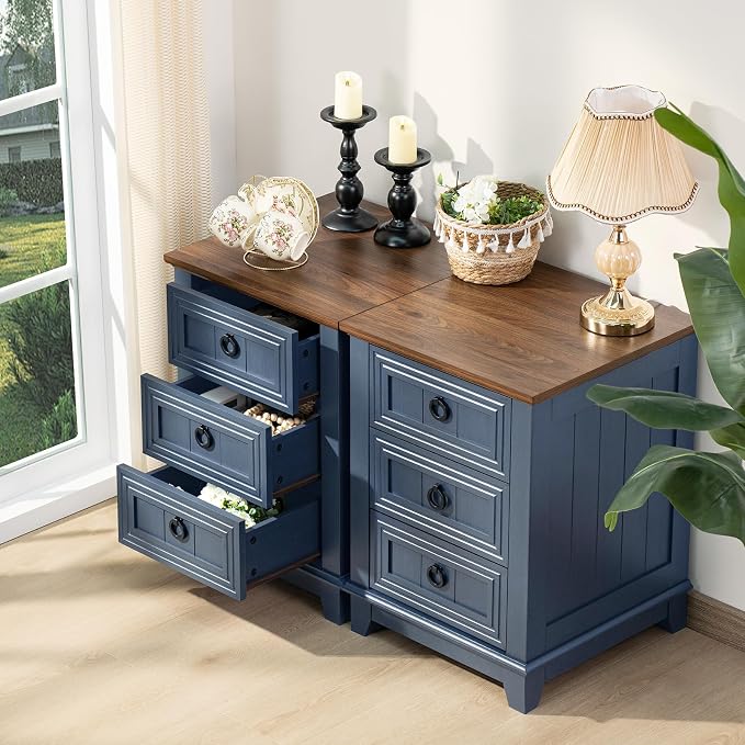 Joaxswe Night Stand Set of 2, Farmhouse 18" End Table - Image 5