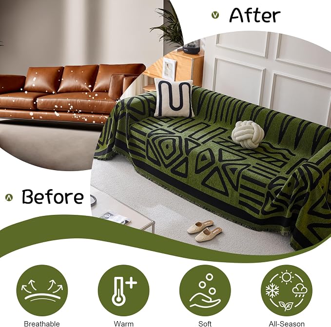 VClife Boho Couch Covers for Dog, Extra Large Sofa Covers for Sectional Couch - Image 6