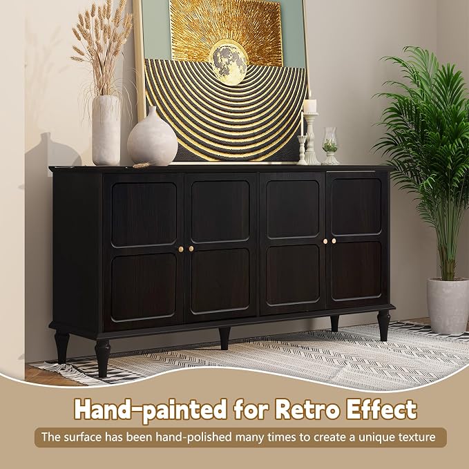 ARTPOWER 58'' Mid-Century Modern Buffet Storage Cabinet - Image 3