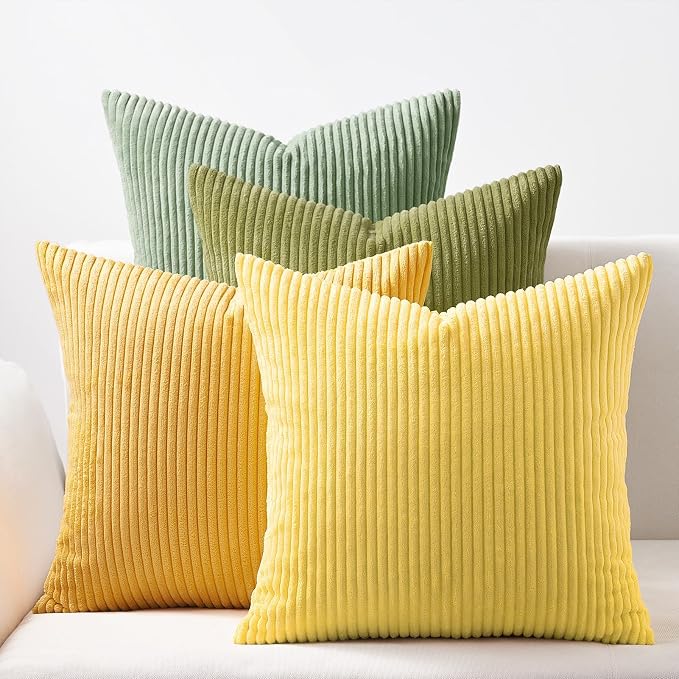Topfinel 20x20 Oversized Throw Pillows Covers Set of 4 Euro Shams, Farmhouse by Topfinel