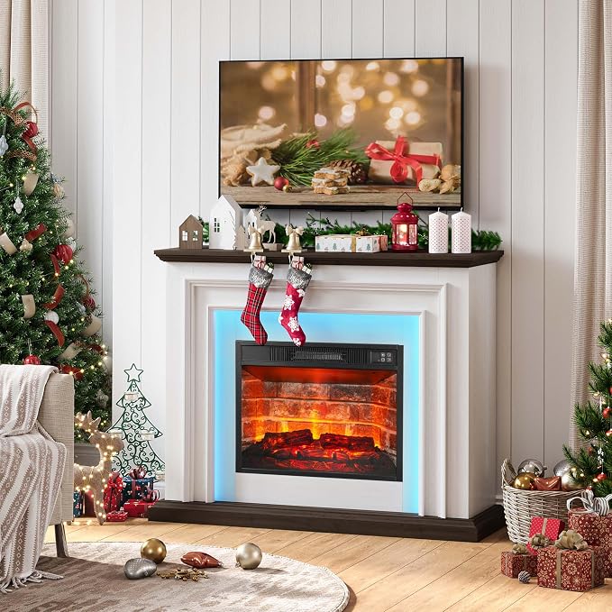 44" LED Lights Electric Fireplace by BOSHIROFurniture
