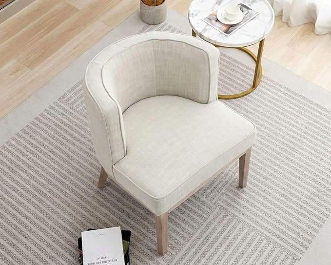 Beige Barrel Chairs Set of 2 - Image 4
