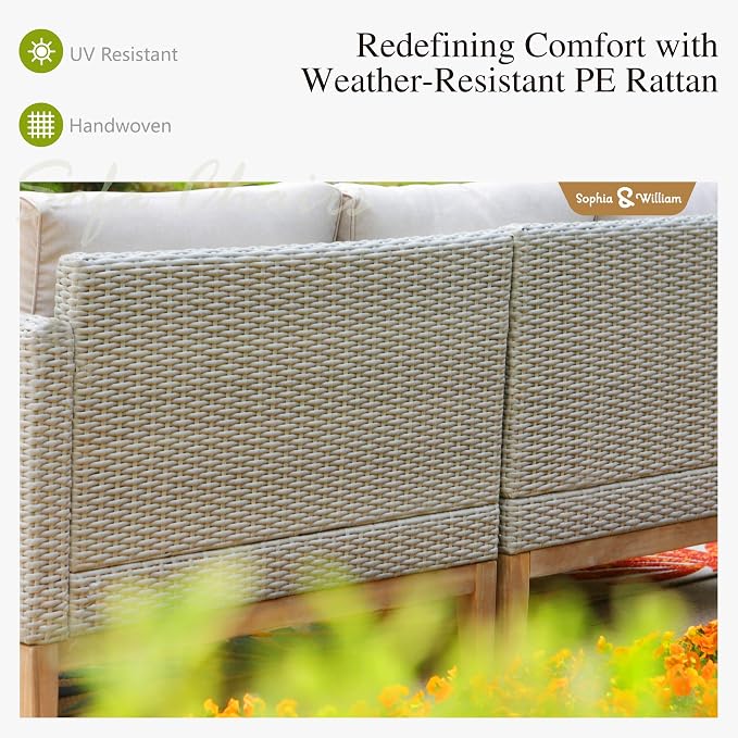Sophia & William Patio Furniture Set, 5-Piece Wicker Patio Conversation Set - Image 4