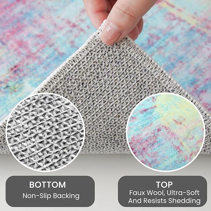 IOHOUZE Abstract Area Rug 4x6 Ft Washable Rugs - Image 4