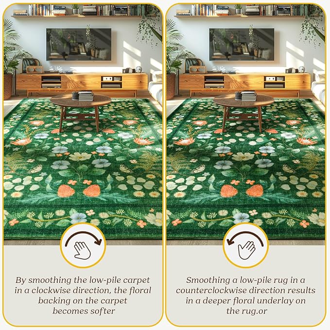 Area Rugs for Living Room, Non-Slip 4x6 Washable Rug for Bedroom, Vintage - Image 4