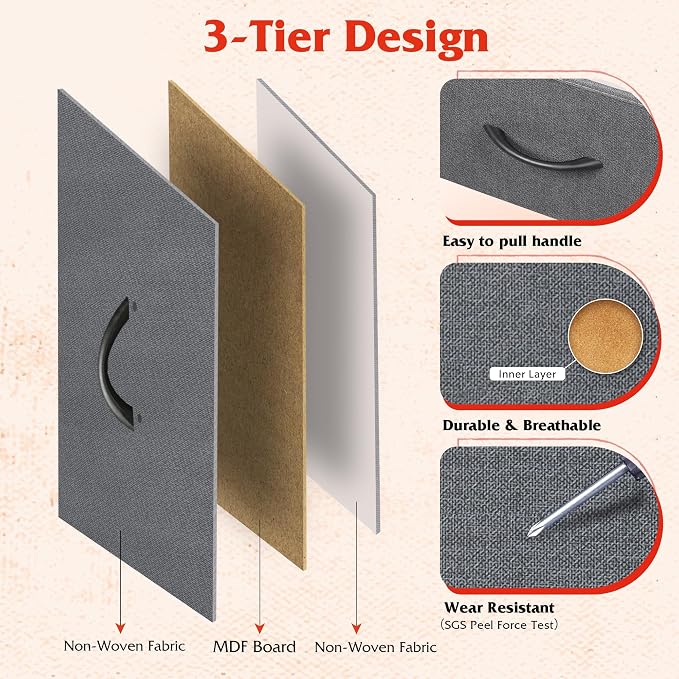 WLIVE Dresser for Bedroom with 8 Drawers, Wide Fabric Dresser for Storage and - Image 6