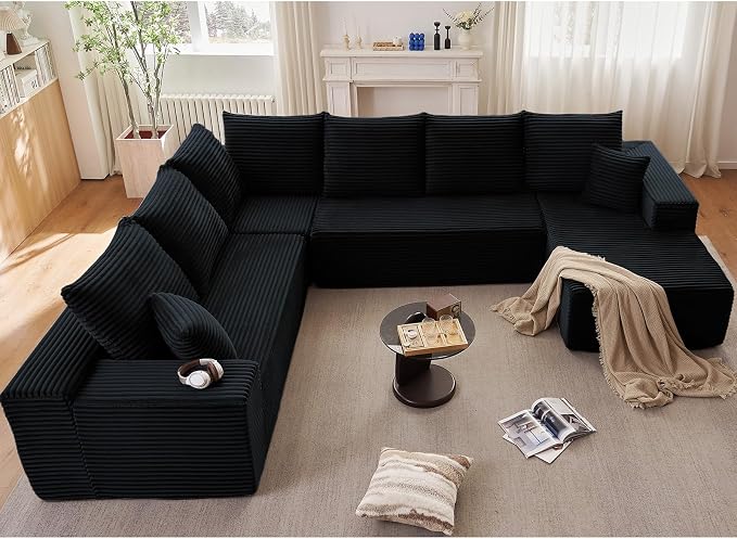 Cloud Sectional Couch with L-Shape Chaise, Modern Modular Comfy Sofa with Deep - Image 3