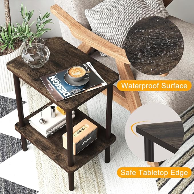 Apicizon 2 Tier End Table Set of 2, Small Side Table - Image 5