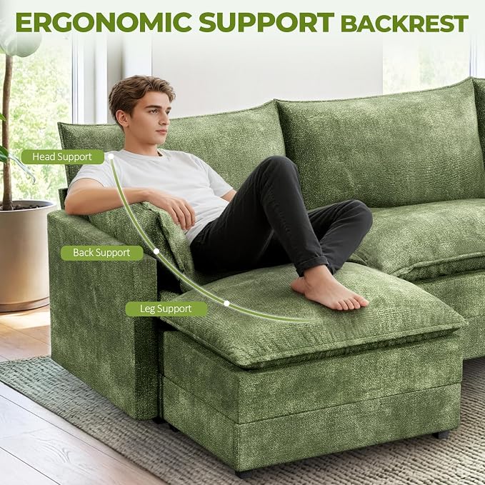 LEVELEVE 147" U-Shape Modular Sofa - Image 8