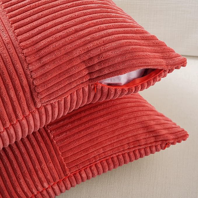 Fancy Homi 2 Packs Red Decorative Throw Pillow Covers 22x22 Inch - Image 4