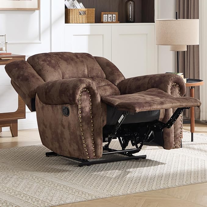 CANMOV Manual Recliner Chair, Classic and Traditional Fabric Recliner Chair - Image 7