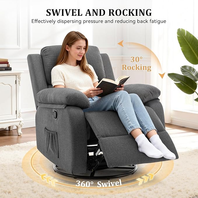Korser Recliner Chair, 360 Swivel Rocker Chair - Image 3