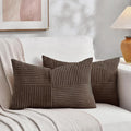 Fancy Homi 2 Packs Dark Brown Lumbar Decorative Throw Pillow Covers 20x28 Inch by Fancy+Homi