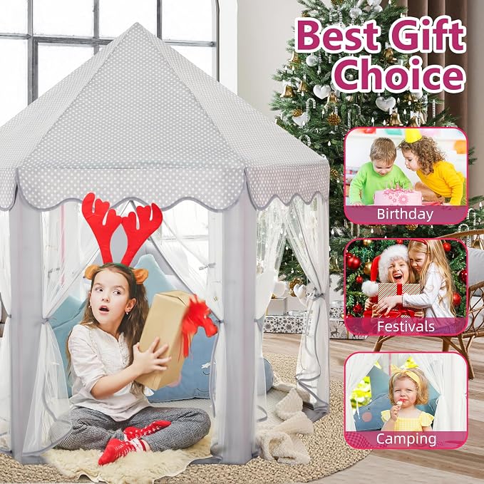 Monobeach Princess Tent Girls Large Playhouse Kids Castle Play Tent - Image 7