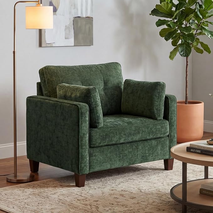 Luxury Oversized Accent Chair Set of 2, 40.9" Upholstered Piping Single - Image 3