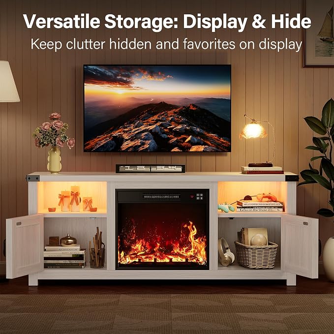 YESHOMY LED Fireplace TV Stand - Image 4