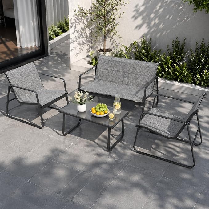Kozyard Sofia 4-Piece Patio Conversation Set, Outdoor Furniture Set by Kozyard