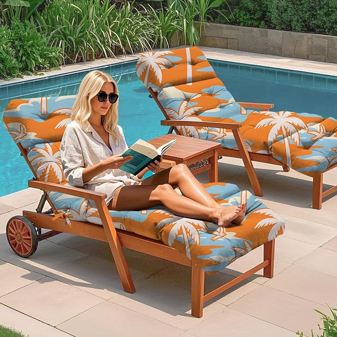 Outdoor Chaise Lounge Chair Cushion 75.1 x 22.8 x 4.7 Inches 100% Waterproof - Image 6