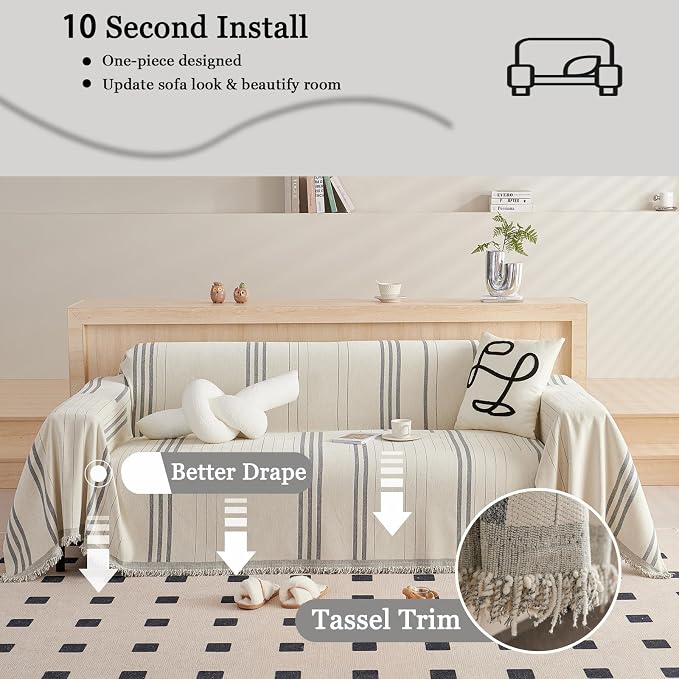 DREAMINGO Couch Cover Washable Chenille Sofa Protector - Image 4