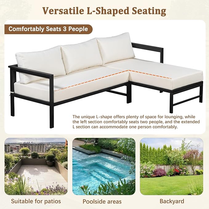 VilroCaz Outdoor L-Shaped Sectional Sofa - Image 6