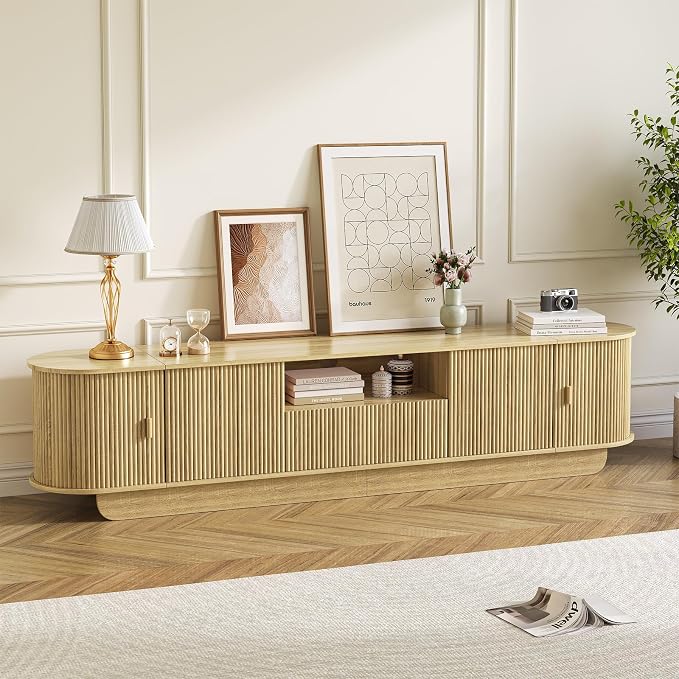 86.61'' Tambour TV Stand for 55-85 Inch, Modern Entertainment Center - Image 6